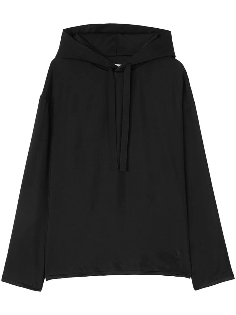 Jil Sander logo-embroidered reversible hoodie - Black von Jil Sander