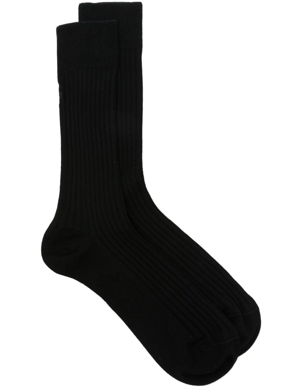 Jil Sander logo-embroidered ribbed socks - Black von Jil Sander