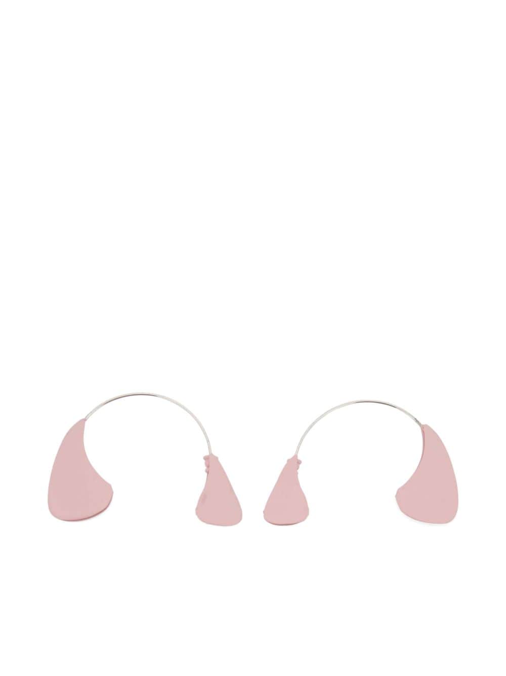 Jil Sander logo-engraved enamelled earrings - Pink von Jil Sander