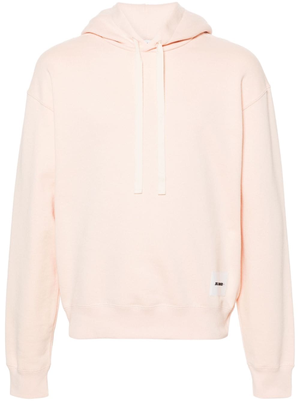 Jil Sander logo-patch cotton hoodie - Pink von Jil Sander