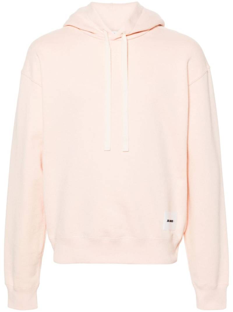 Jil Sander logo-patch cotton hoodie - Pink von Jil Sander