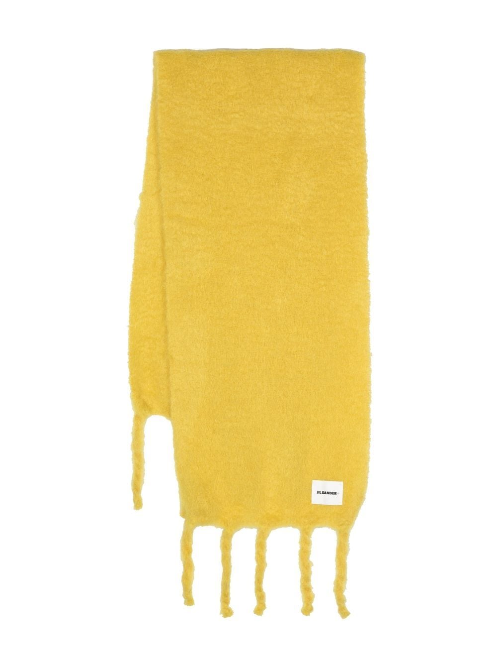 Jil Sander logo-patch mohair scarf - Yellow von Jil Sander