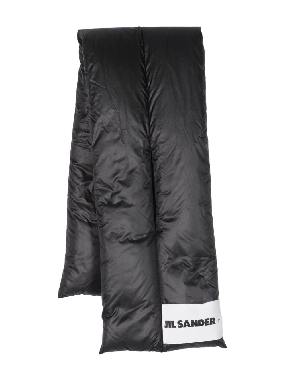 Jil Sander logo-patch padded scarf - Black von Jil Sander