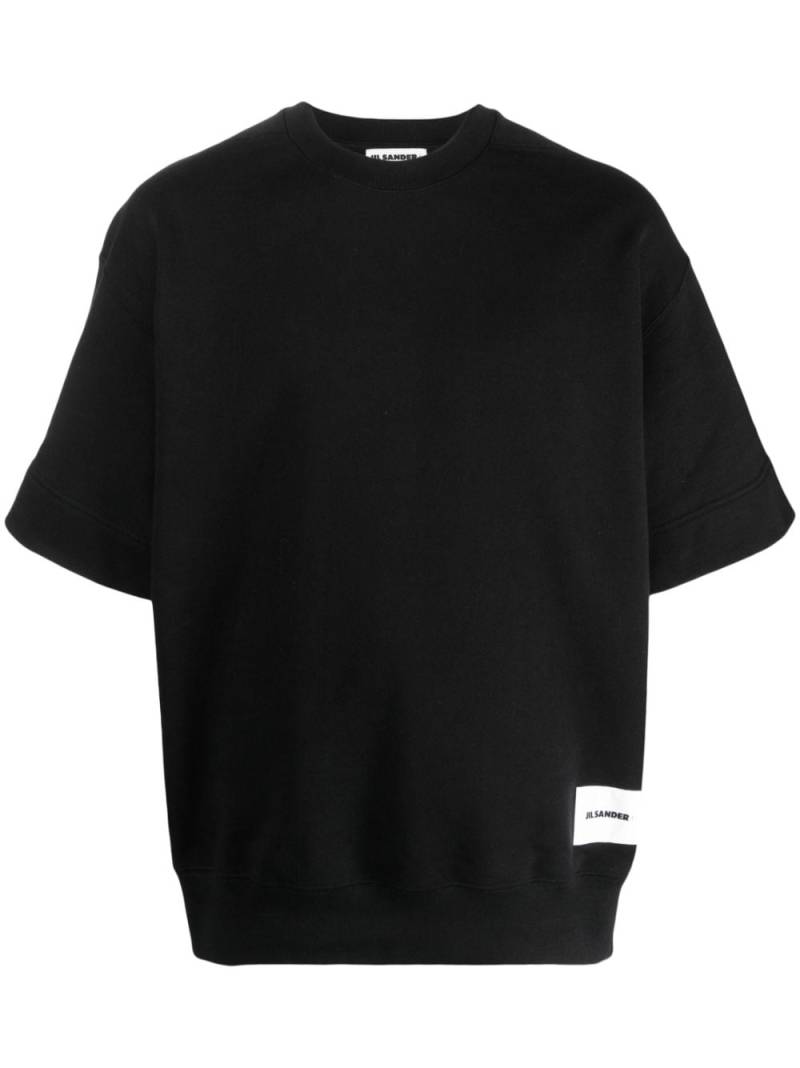 Jil Sander logo-patch short-sleeve sweatshirt - Black von Jil Sander