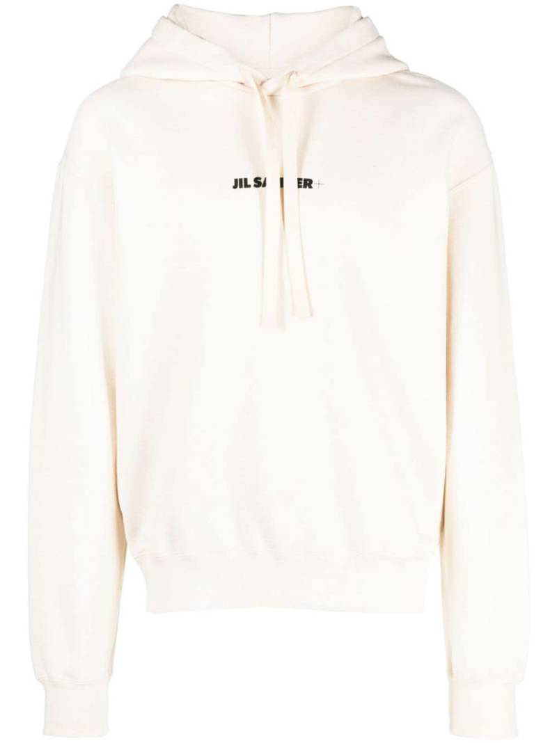 Jil Sander logo-print cotton hoodie - Neutrals von Jil Sander