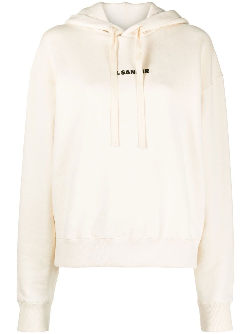 Jil Sander logo-print drawstring hoodie - Neutrals von Jil Sander