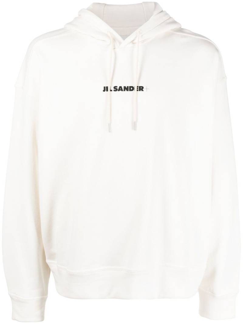 Jil Sander logo-print drawstring hoodie - White von Jil Sander