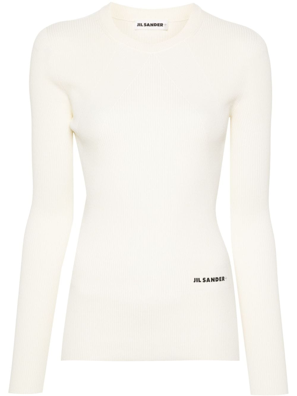 Jil Sander logo-print fitted jumper - White von Jil Sander