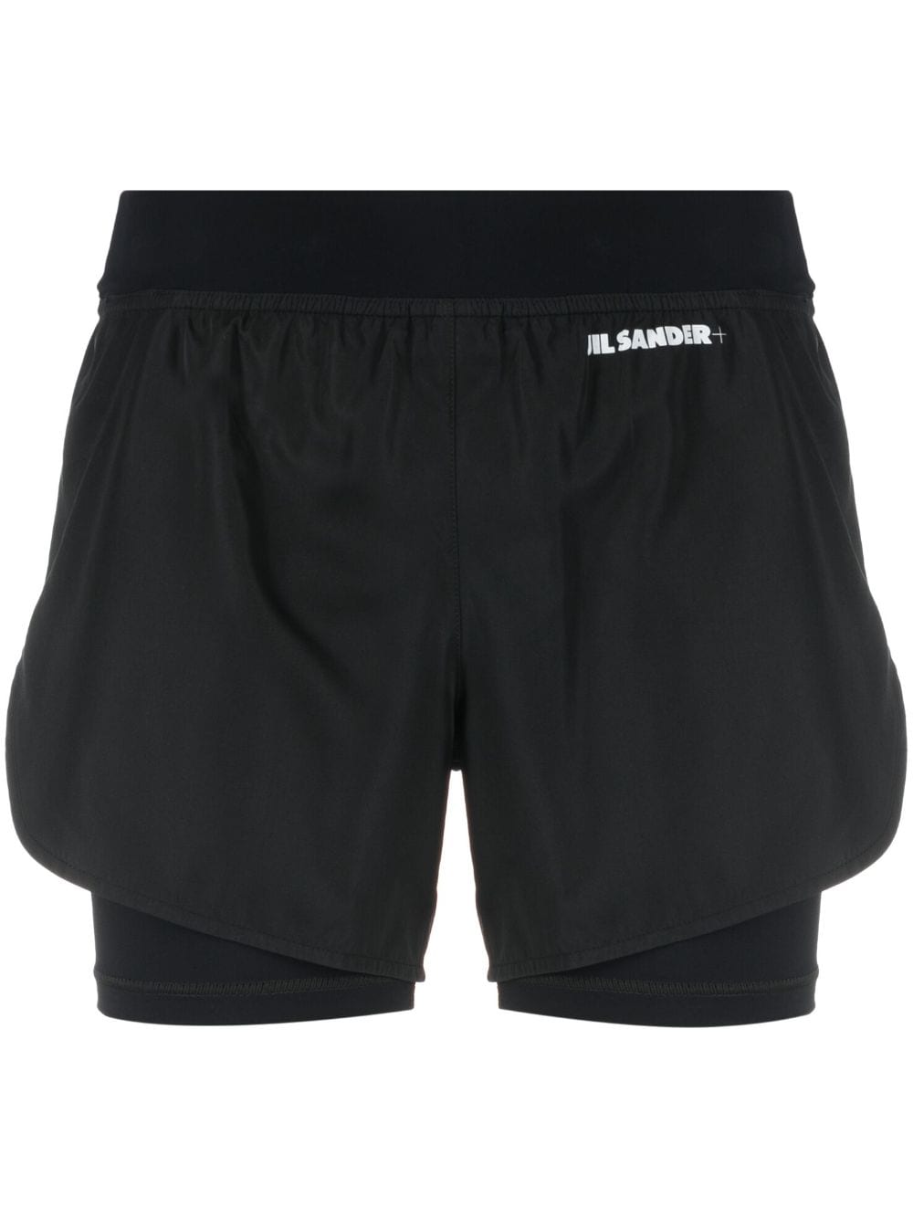 Jil Sander logo-print layered shorts - Black von Jil Sander