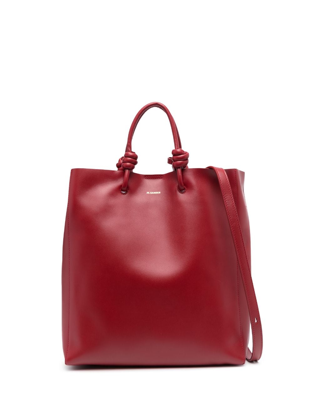 Jil Sander logo-print leather tote bag - Red von Jil Sander