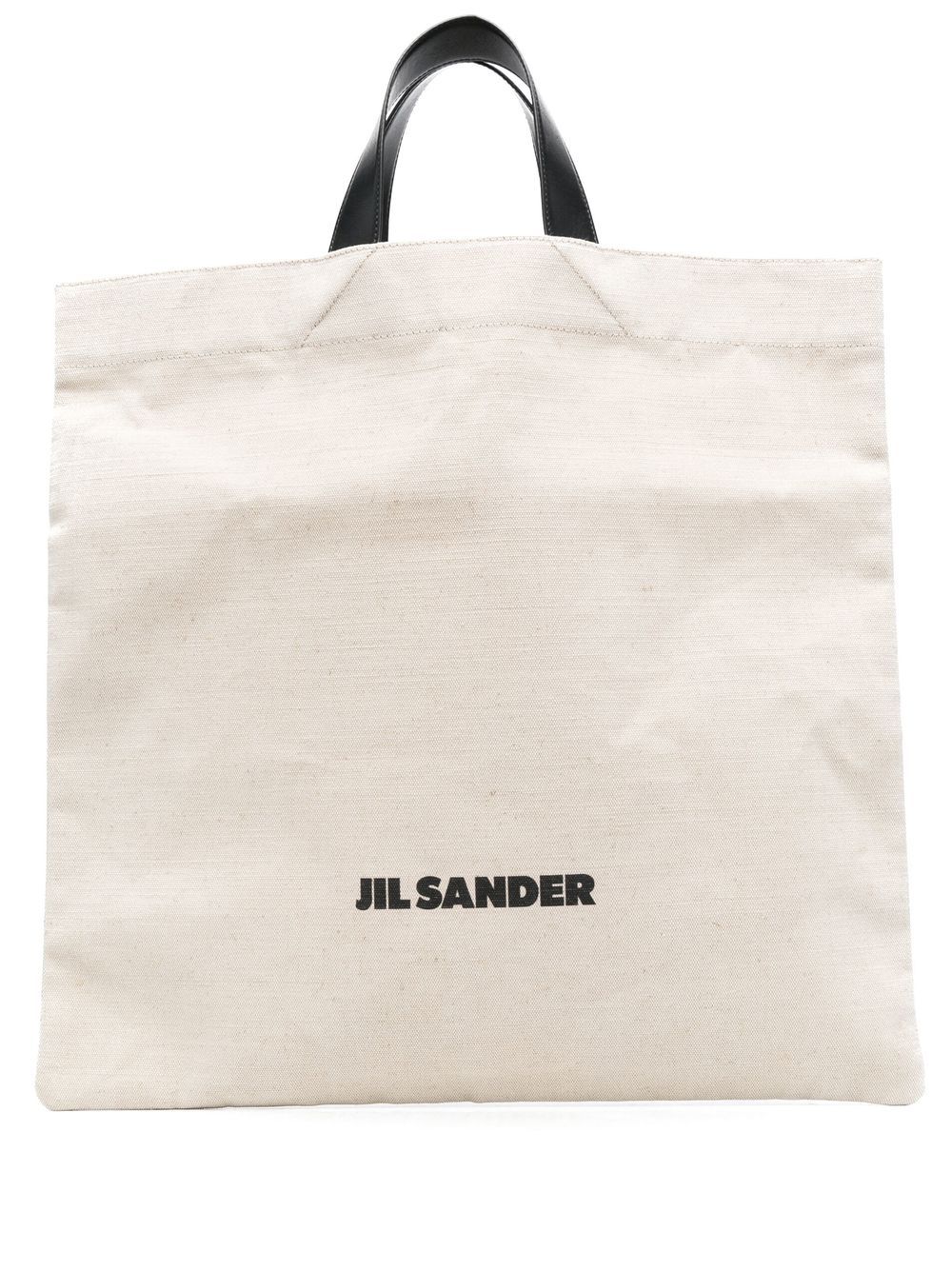 Jil Sander logo-print linen tote bag - White von Jil Sander