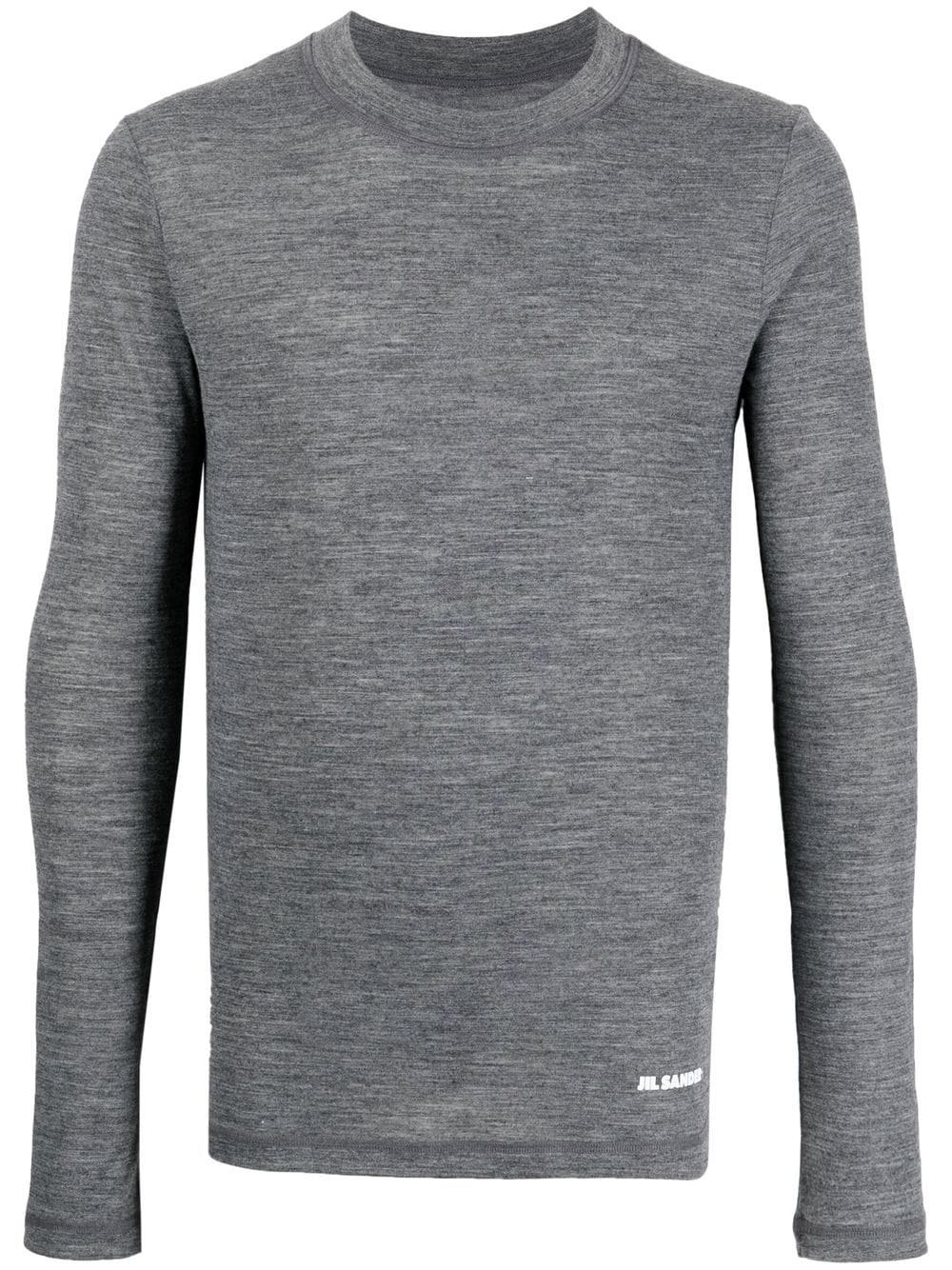 Jil Sander logo-print long-sleeved T-shirt - Grey von Jil Sander