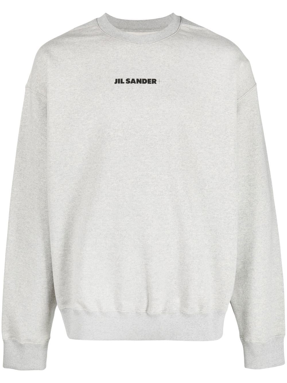 Jil Sander logo-print cotton sweatshirt - Grey von Jil Sander