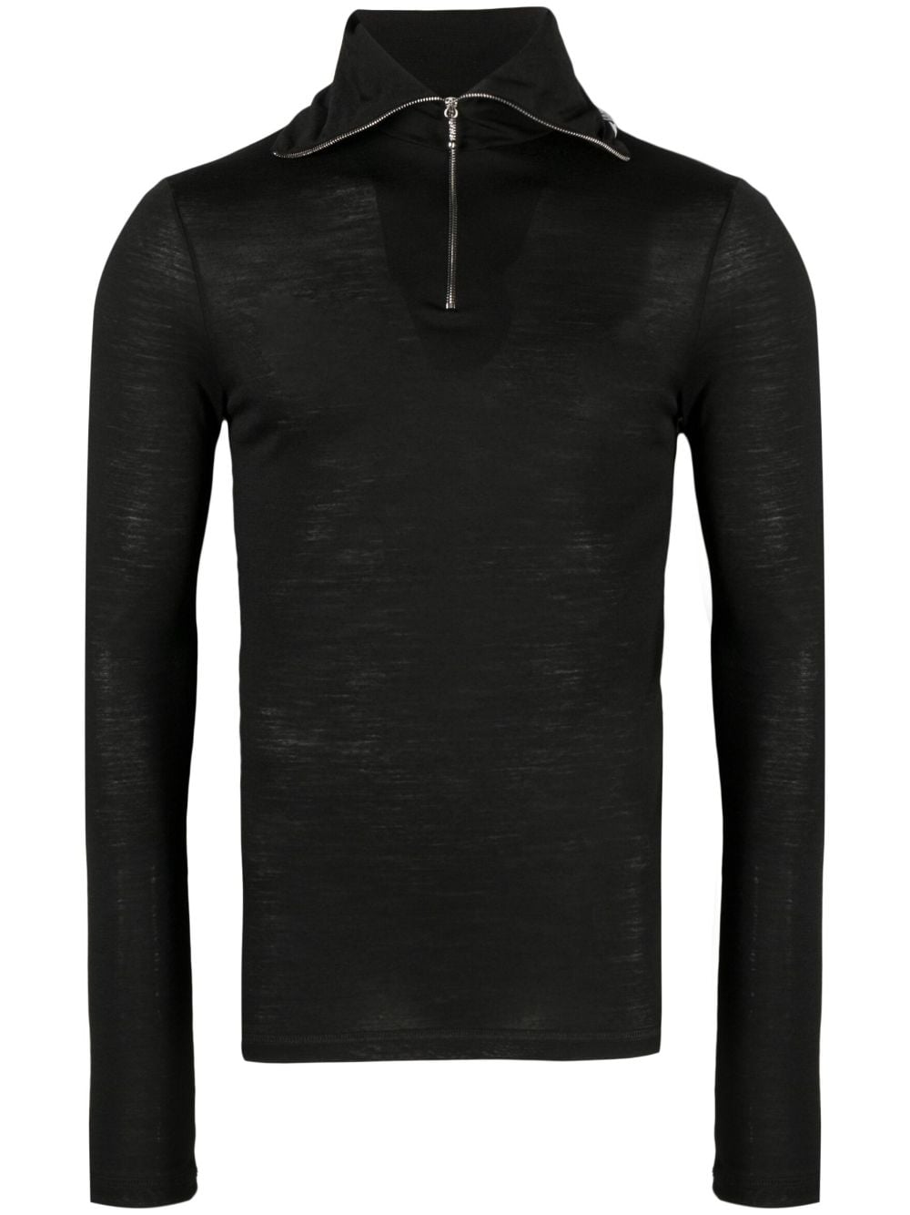 Jil Sander logo-print zip-detail sweatshirt - Black von Jil Sander