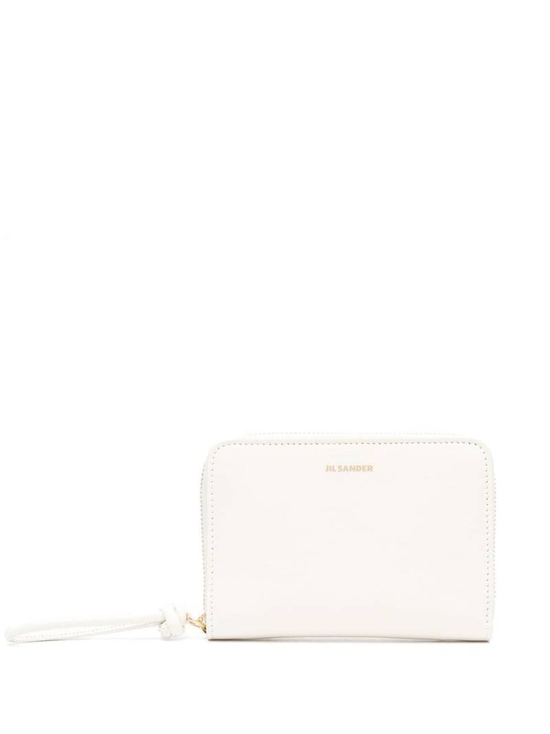 Jil Sander logo-print zip-up wallet - Neutrals von Jil Sander