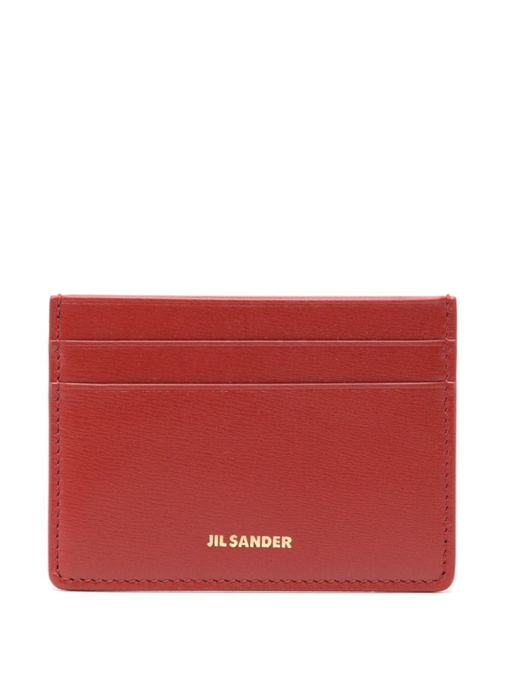 Jil Sander logo-stamp leather cardholder - Red von Jil Sander