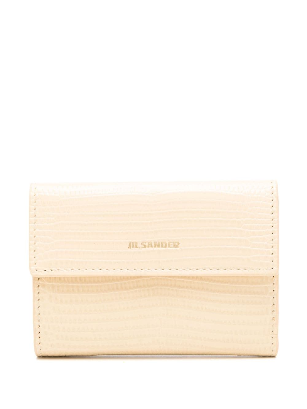 Jil Sander logo-stamp leather coin purse - Yellow von Jil Sander