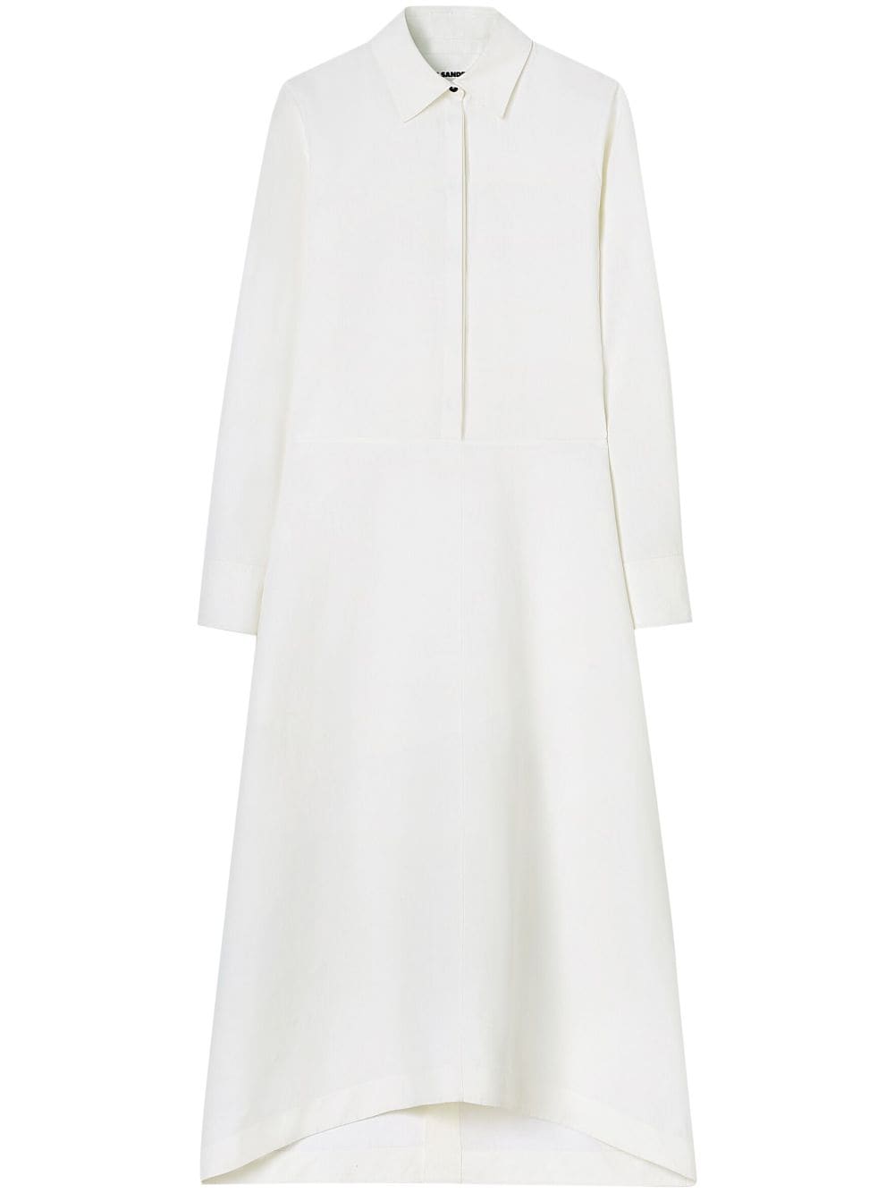 Jil Sander long-sleeve cotton long dress - White von Jil Sander