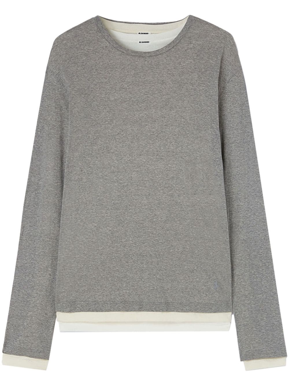 Jil Sander long-sleeve layered cotton T-shirt - Grey von Jil Sander