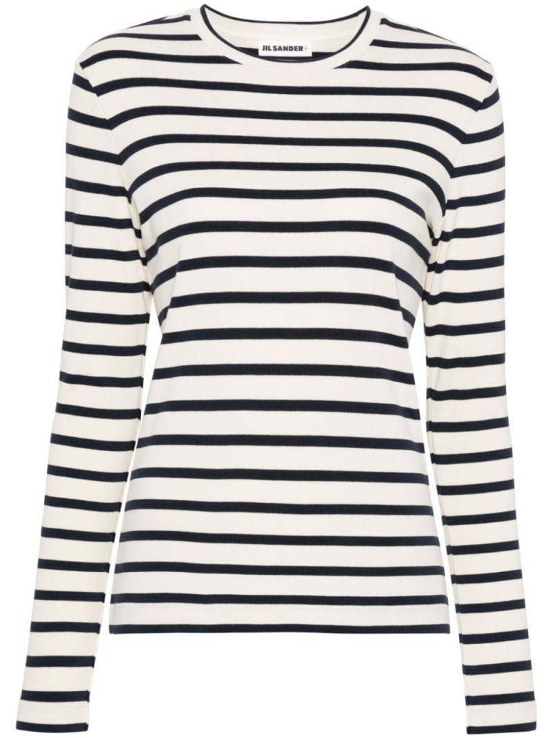 Jil Sander long-sleeve striped T-shirt - Neutrals von Jil Sander