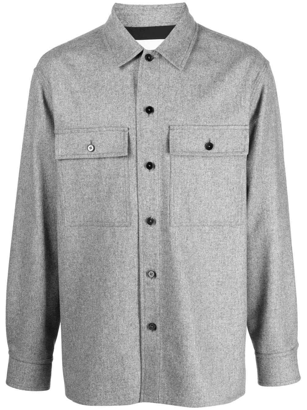 Jil Sander long-sleeve wool shirt jacket - Grey von Jil Sander