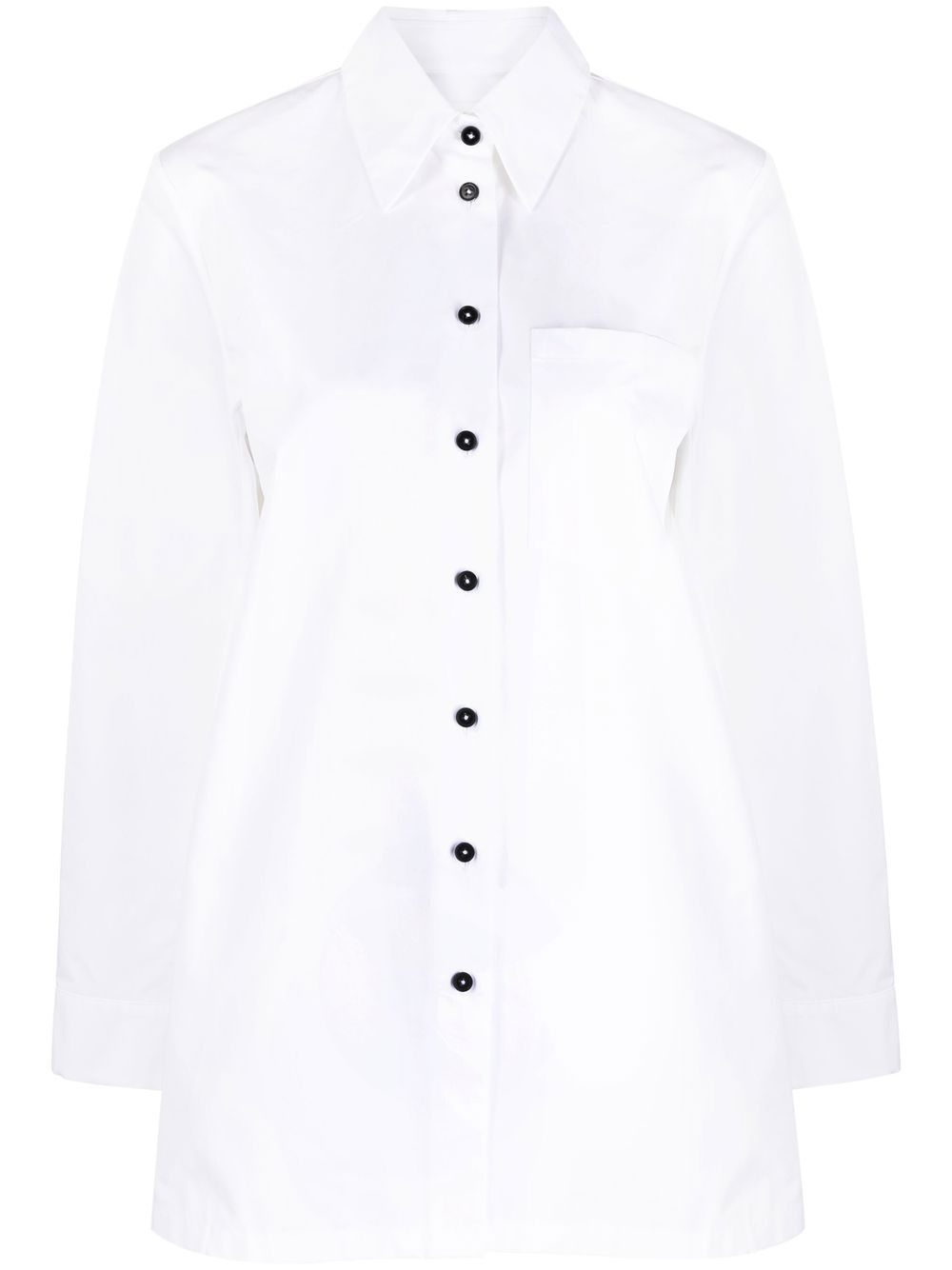 Jil Sander long-sleeved patch pocket shirt - White von Jil Sander
