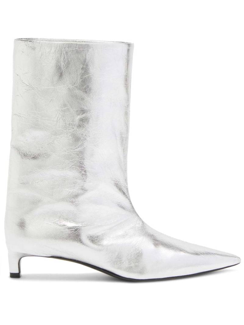 Jil Sander metallic leather ankle boot - Silver von Jil Sander