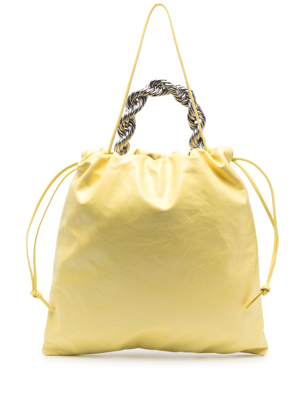 Jil Sander metallic top-handle leather tote bag - Yellow von Jil Sander