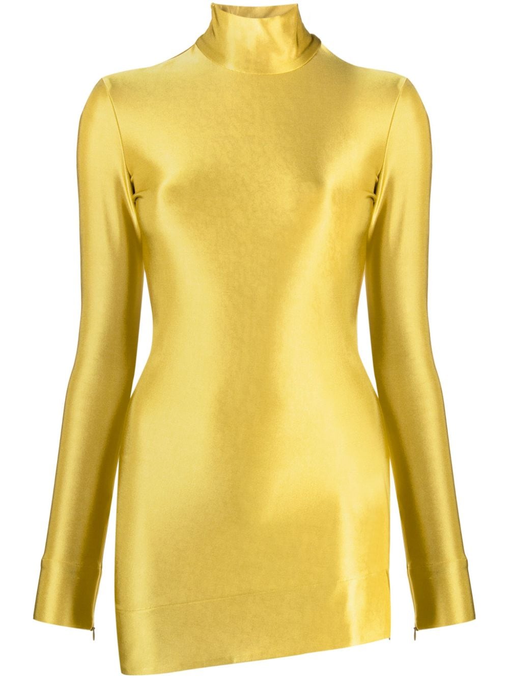 Jil Sander mock-neck long-sleeve satin blouse - Yellow von Jil Sander