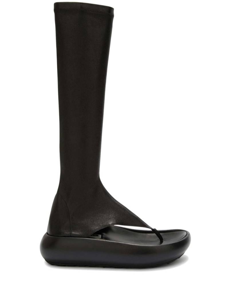 Jil Sander open-toe leather boots - Black von Jil Sander