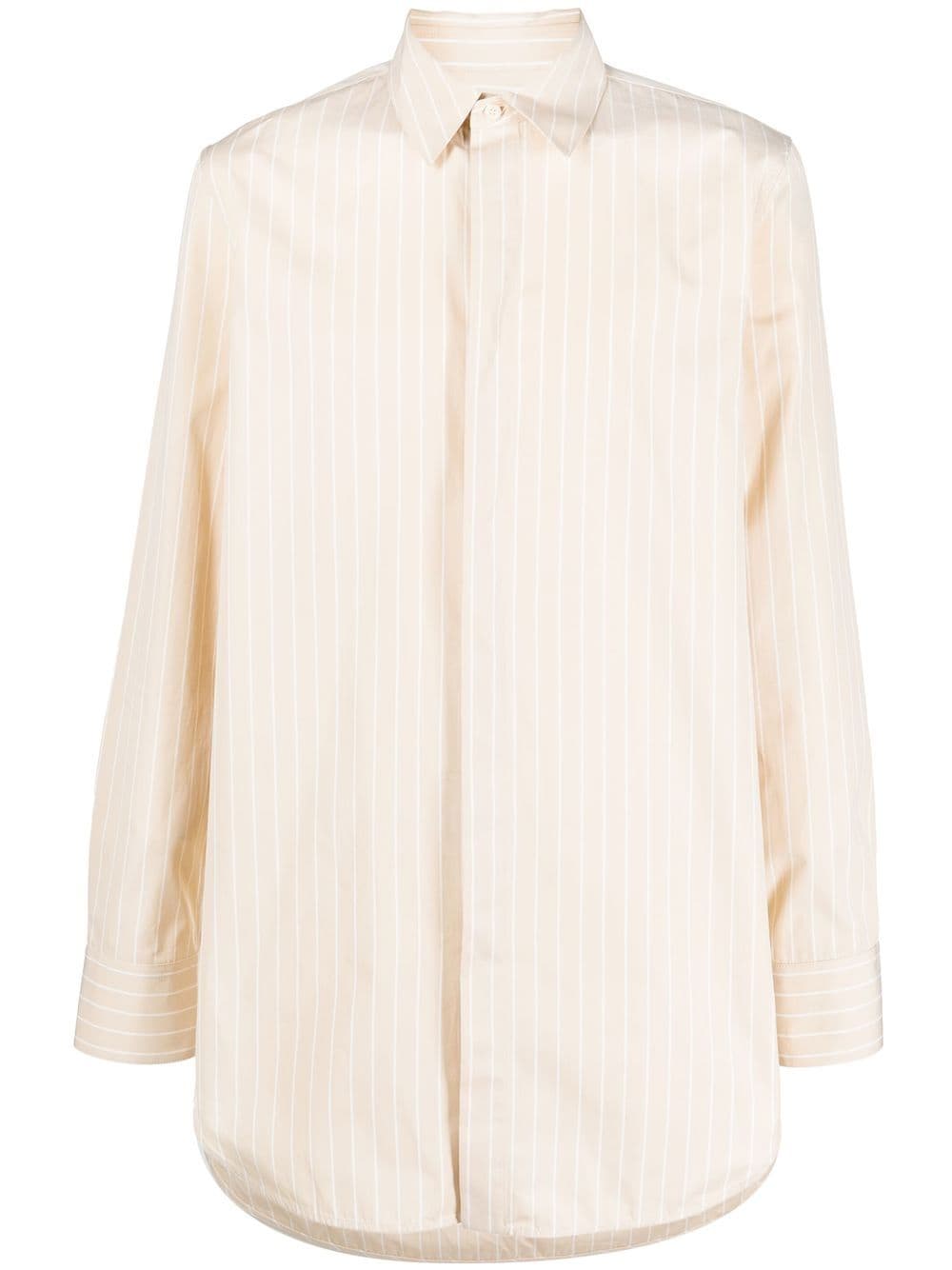 Jil Sander pinstripe-print cotton shirt - Yellow von Jil Sander