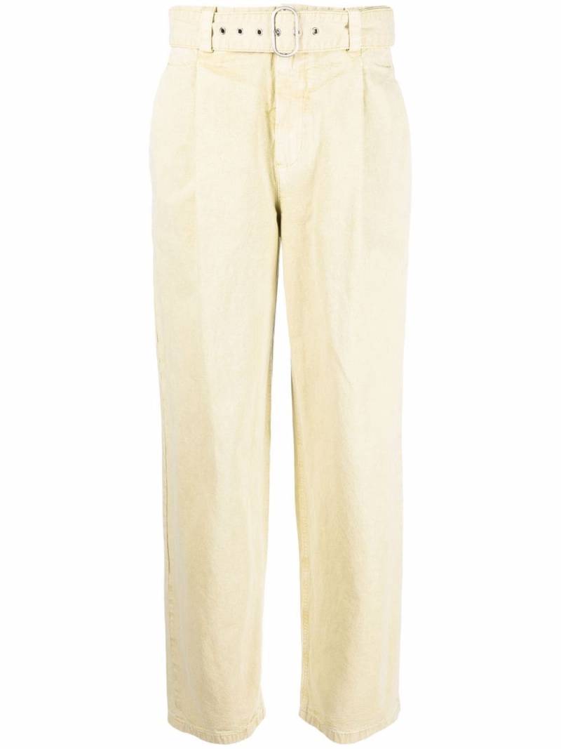 Jil Sander pleat-detail straight-leg trousers - Yellow von Jil Sander