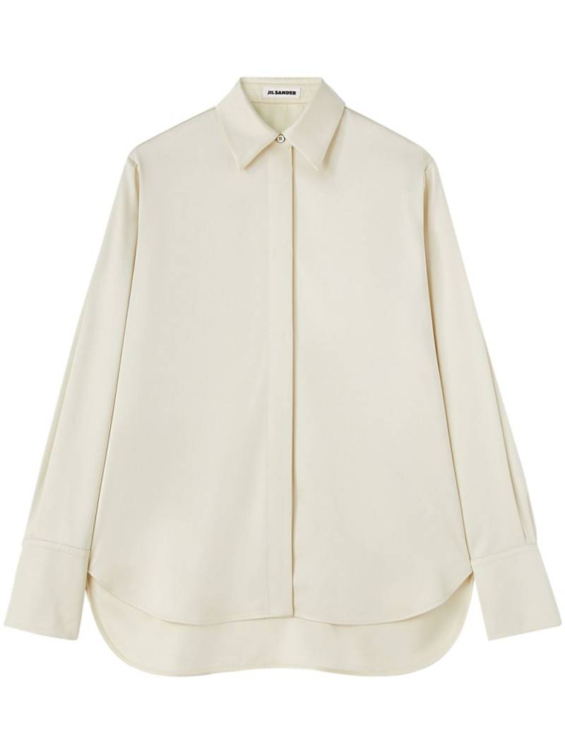 Jil Sander pointed-collar satin shirt - Neutrals von Jil Sander