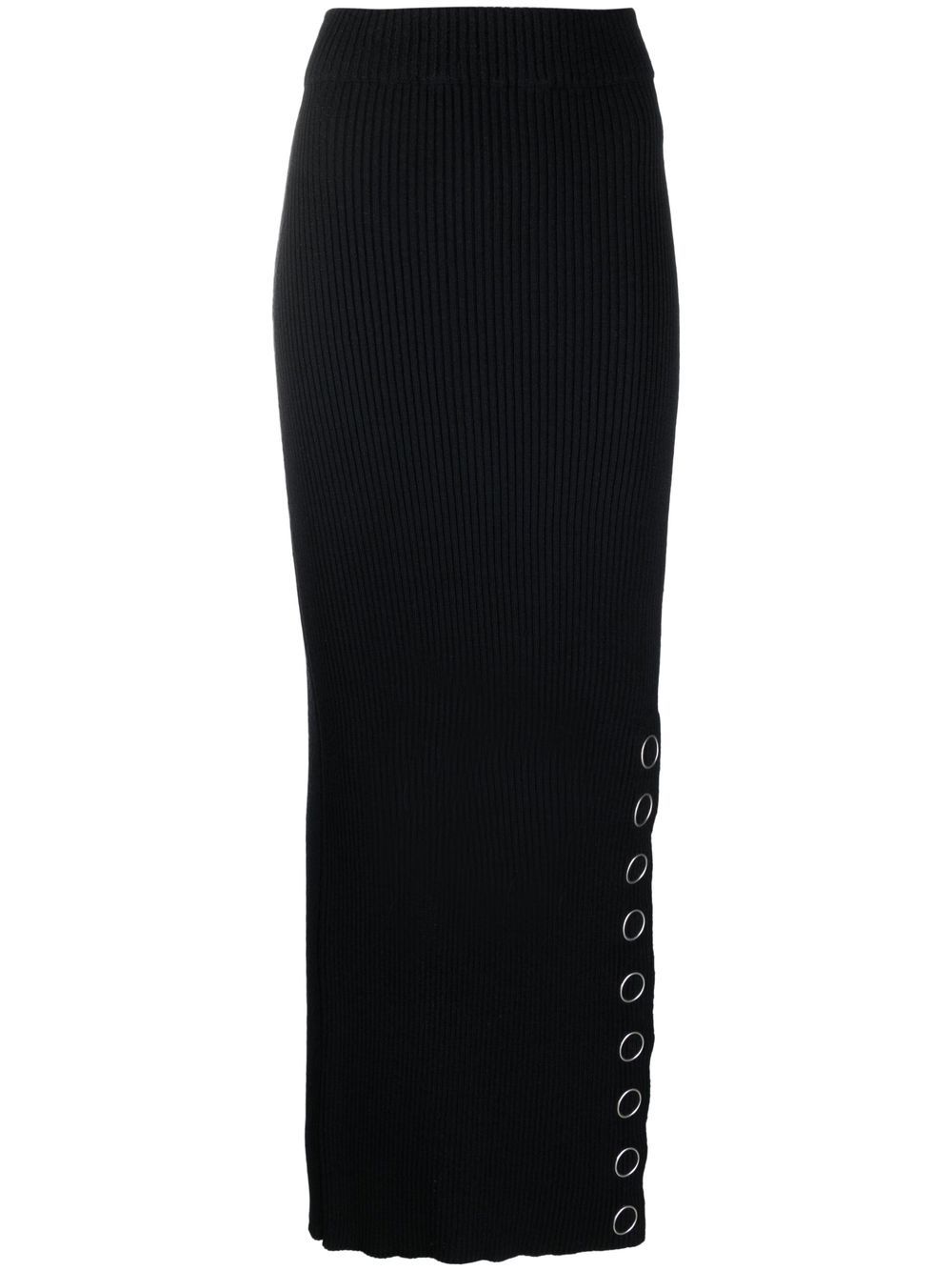 Jil Sander press-stud rib-knit maxi skirt - Blue von Jil Sander