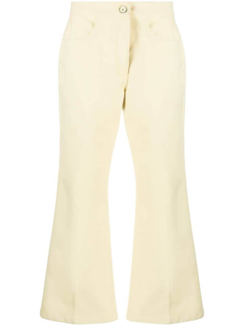 Jil Sander pressed-crease flared cropped trousers - Yellow von Jil Sander