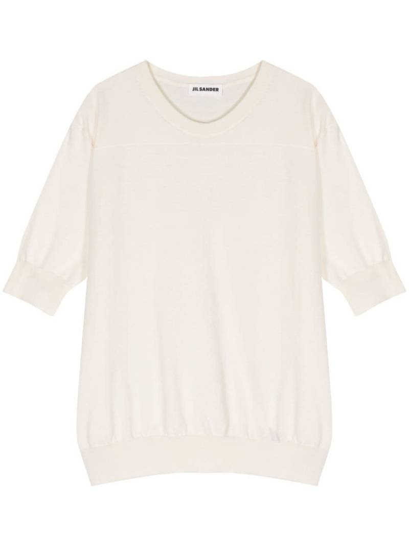 Jil Sander ribbed-knit cotton T-shirt - Neutrals von Jil Sander