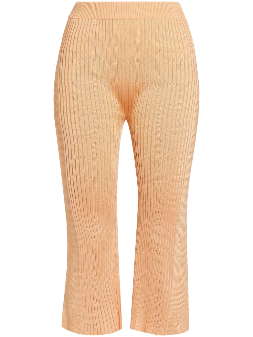 Jil Sander ribbed-panel cropped trousers - Orange von Jil Sander