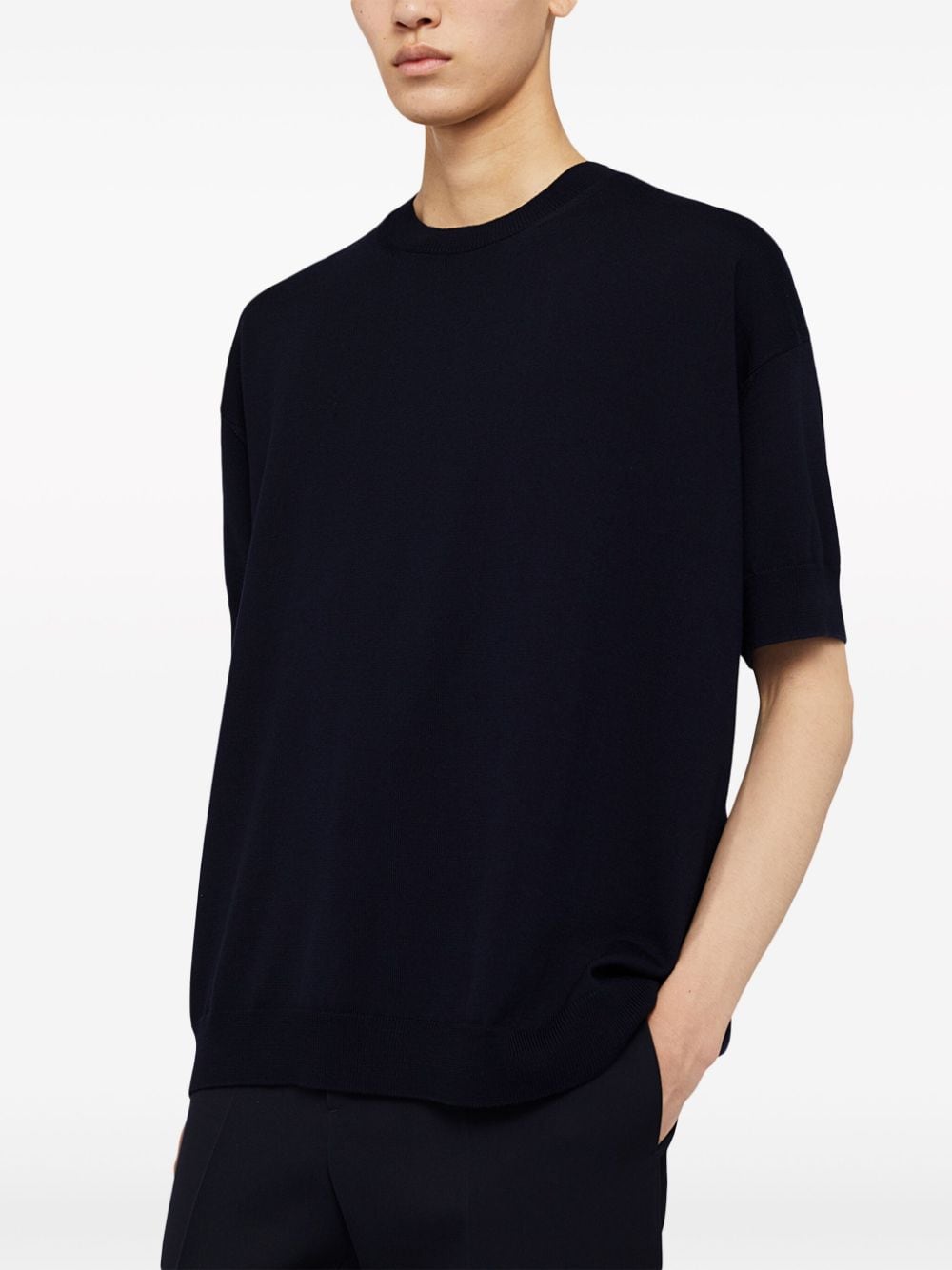 Jil Sander round-neck wool T-shirt - Blue von Jil Sander
