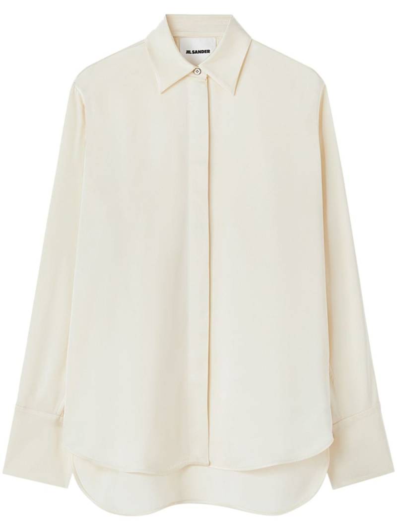 Jil Sander satin long-sleeve shirt - White von Jil Sander