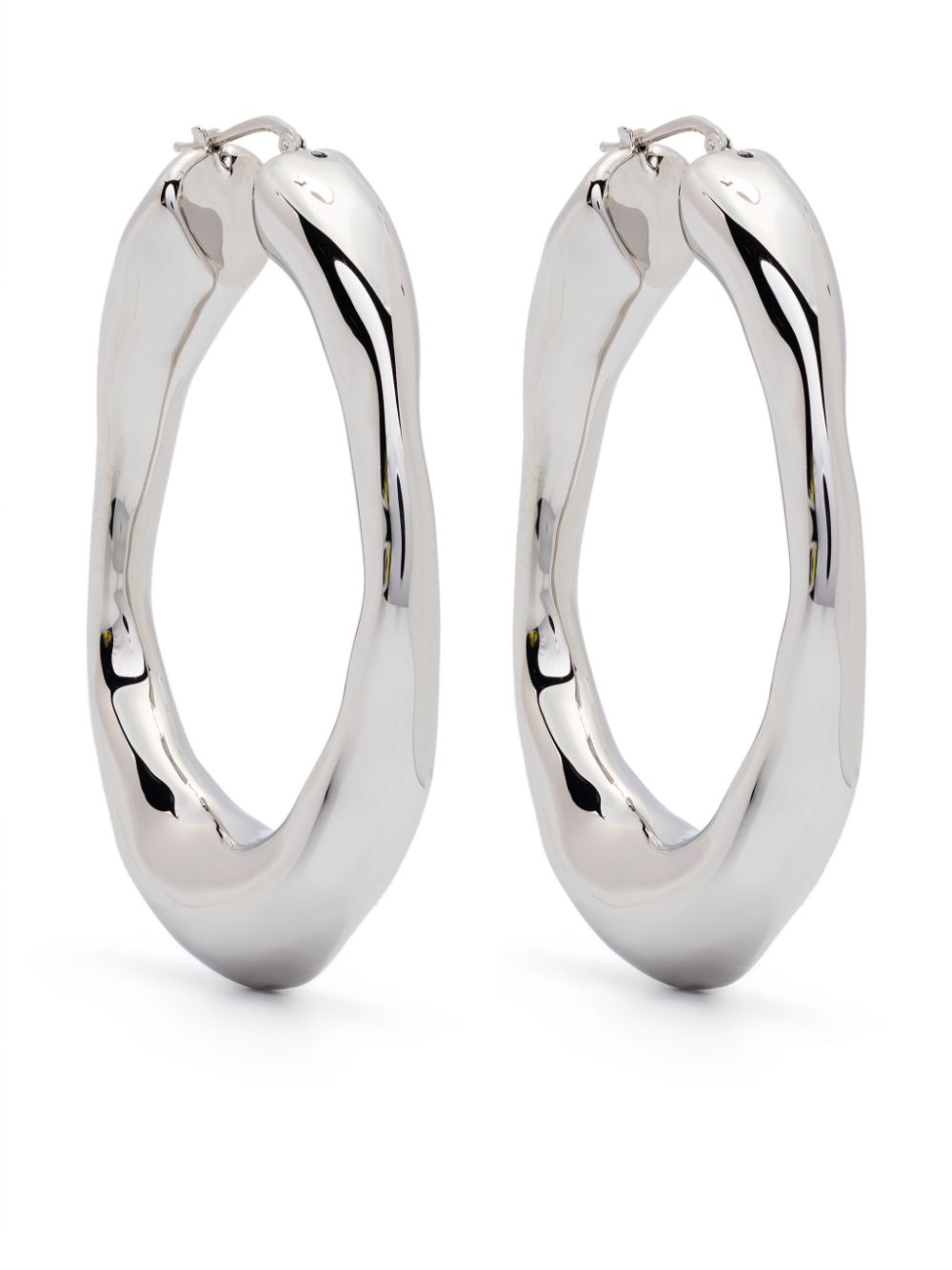 Jil Sander sculpted hoop design earrings - Silver von Jil Sander