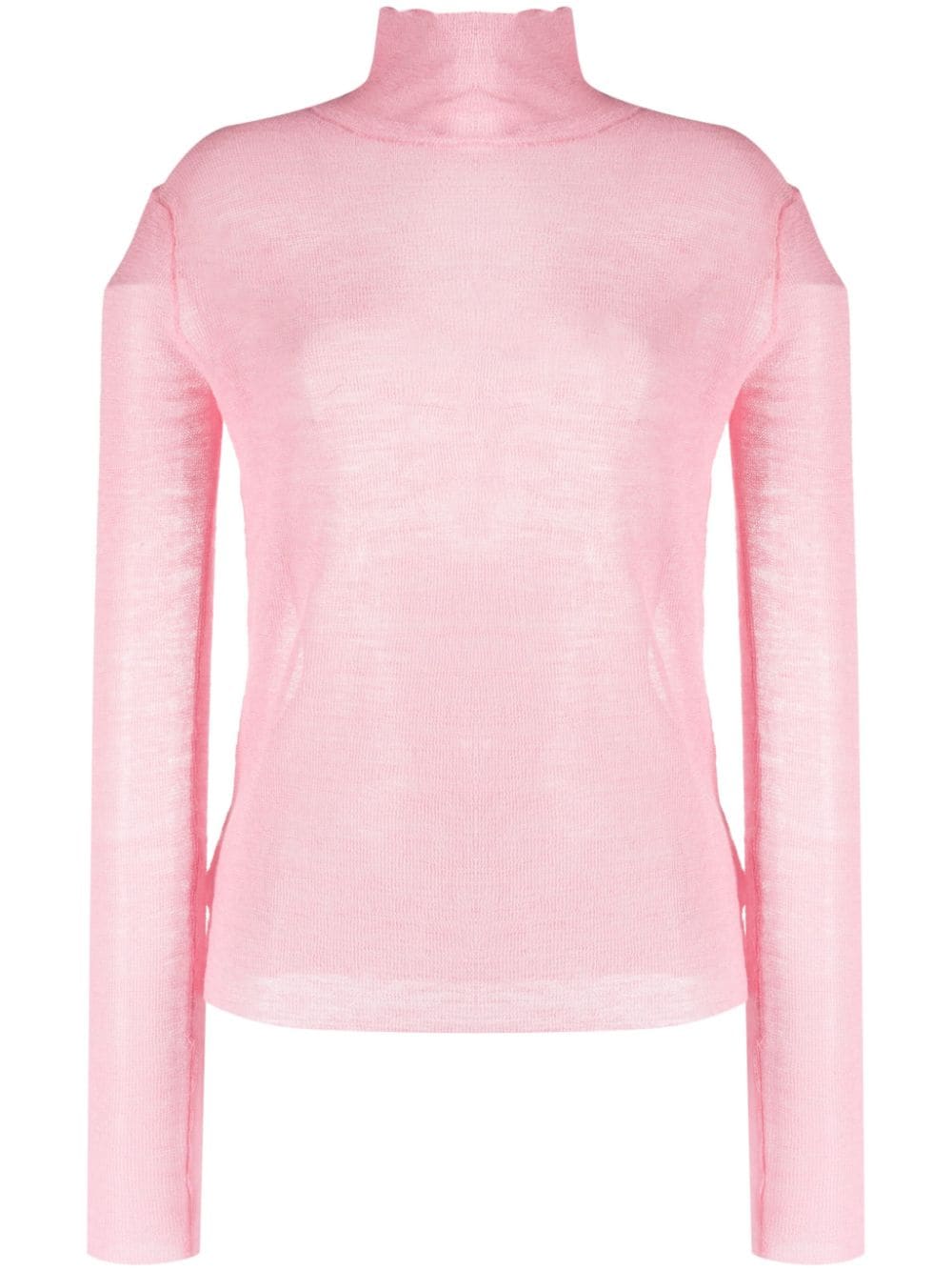 Jil Sander semi-sheer logo-patch jumper - Pink von Jil Sander