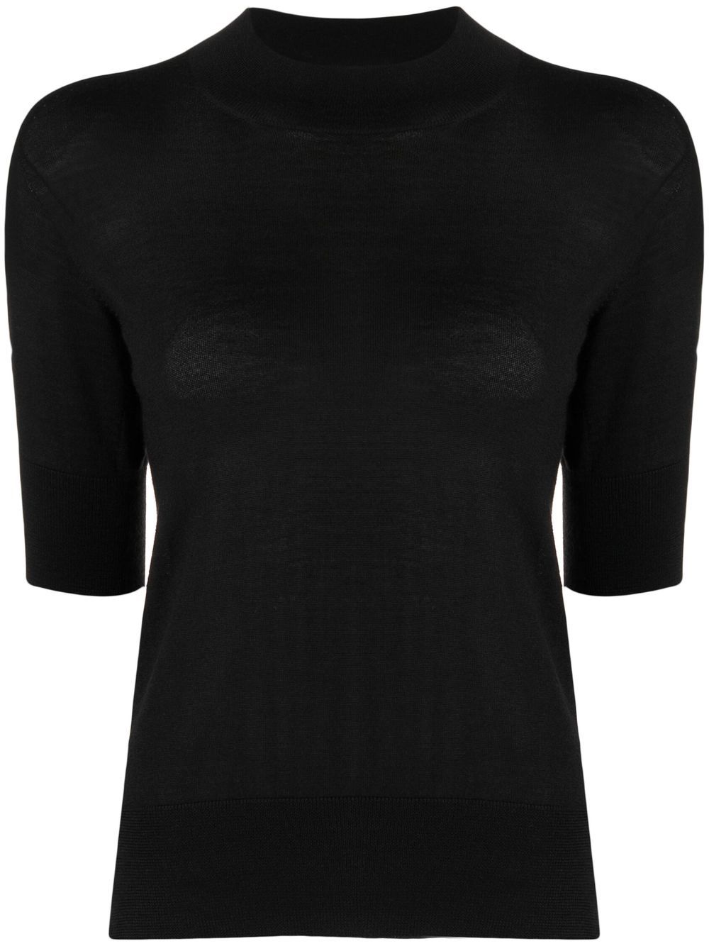 Jil Sander short sleeve fine-knit top - Black von Jil Sander