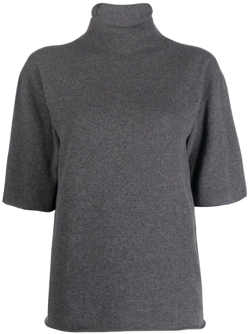 Jil Sander short-sleeved roll-neck knitted top - Grey von Jil Sander