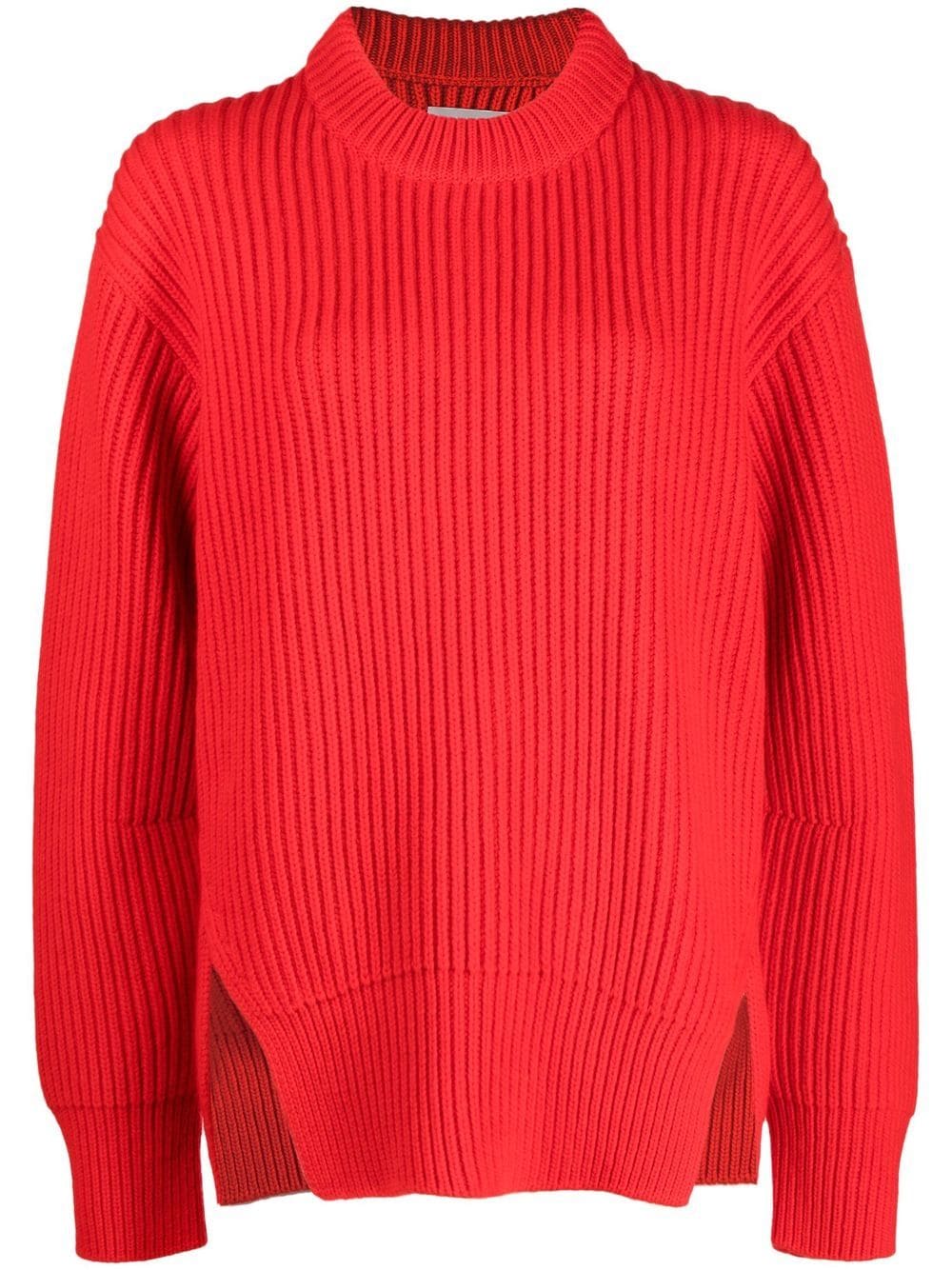 Jil Sander side-slit ribbed-knit jumper - Red von Jil Sander