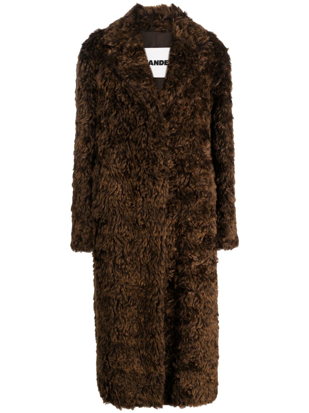 Jil Sander single-breasted faux-fur midi coat - Brown von Jil Sander
