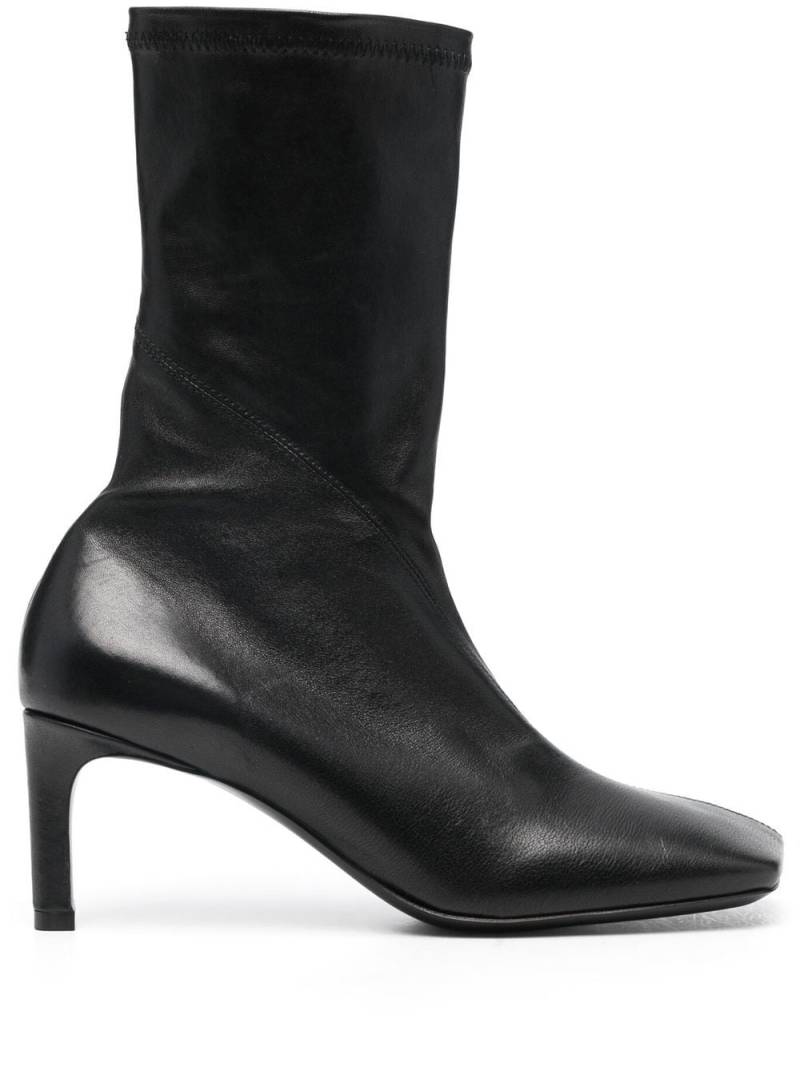 Jil Sander slanted 70mm square-toe ankle boots - Black von Jil Sander