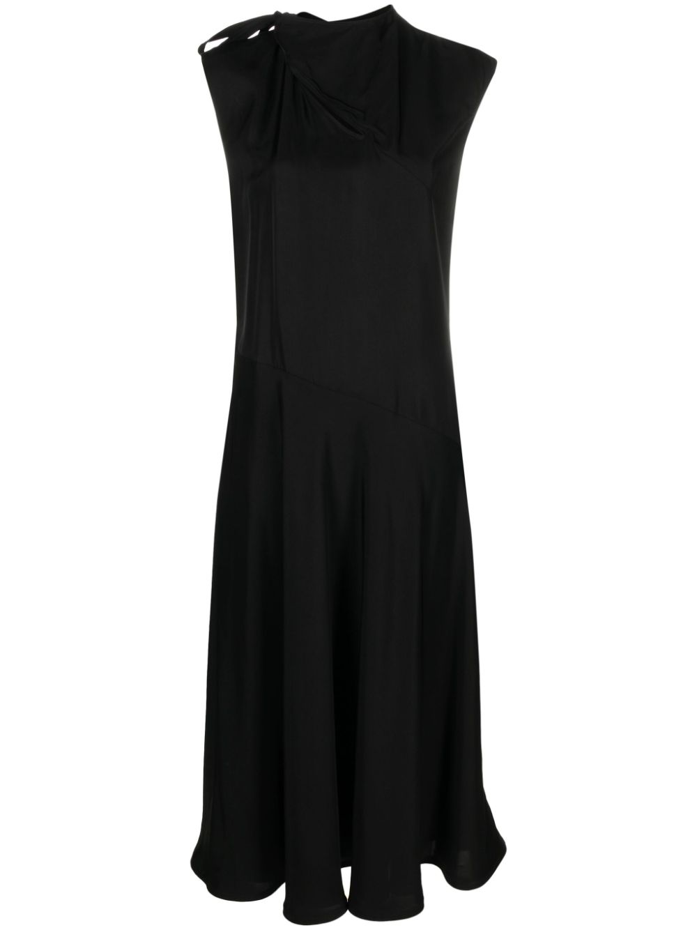 Jil Sander sleeveless panelled satin dress - Black von Jil Sander