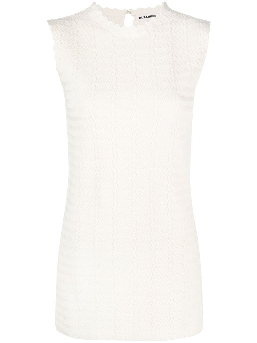 Jil Sander sleeveless zigzag-pattern sweatshirt - White von Jil Sander