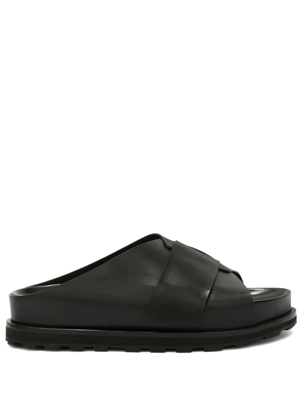 Jil Sander slip-on leather slides - Black von Jil Sander