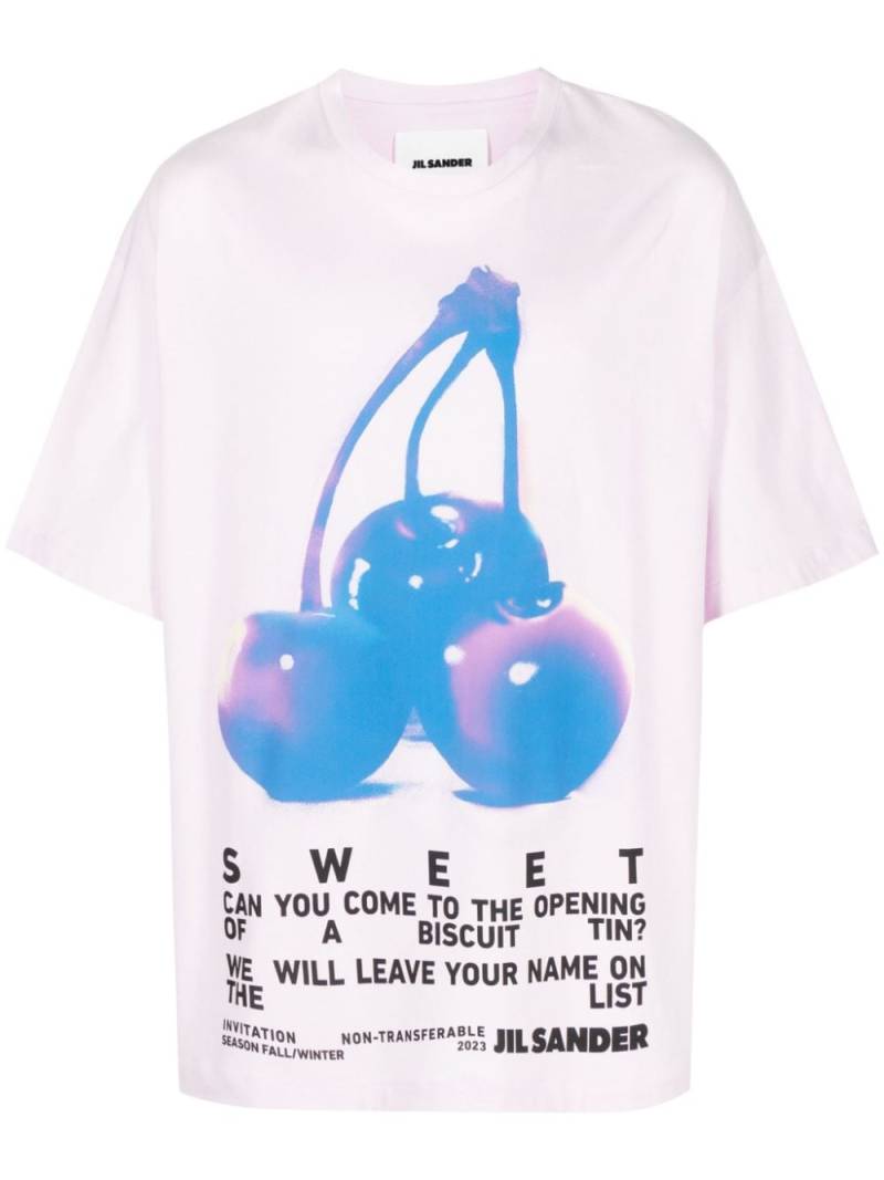 Jil Sander slogan-print cotton T-shirt - Pink von Jil Sander